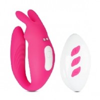 APP Compatible Wearable Vibrator, 12 Function, Clitoral & G-Spot Rabbit, w/Remote Control, Rechargeable, PINK